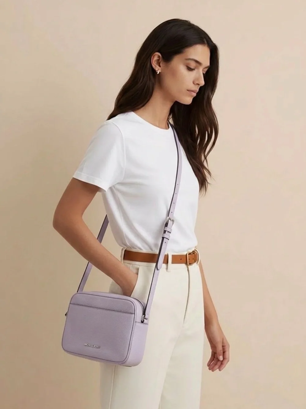 Michael Kors Lavender Leather Crossbody Bag NWT